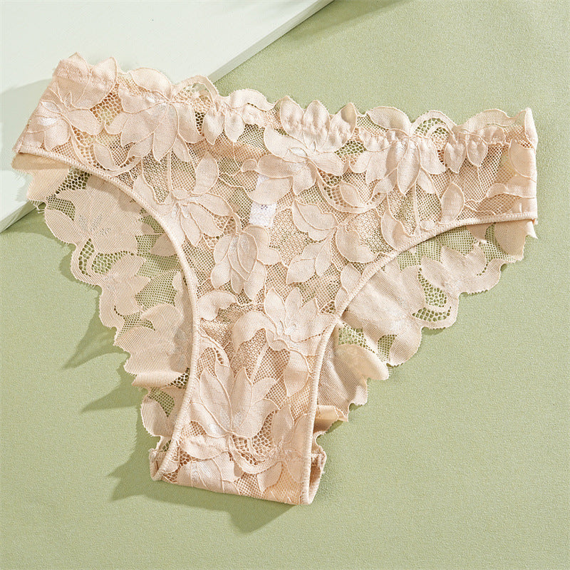 🔥Kjøp 1 få 2 gratis🔥Dametruser med lav midje og blomsterprint i blonde